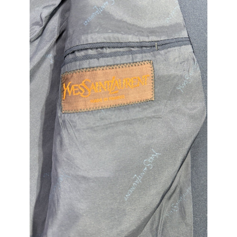 Yves Saint Laurent Navy Blazer Jacket Made in France Men's Vintage Tailored - Picture 5 of 6